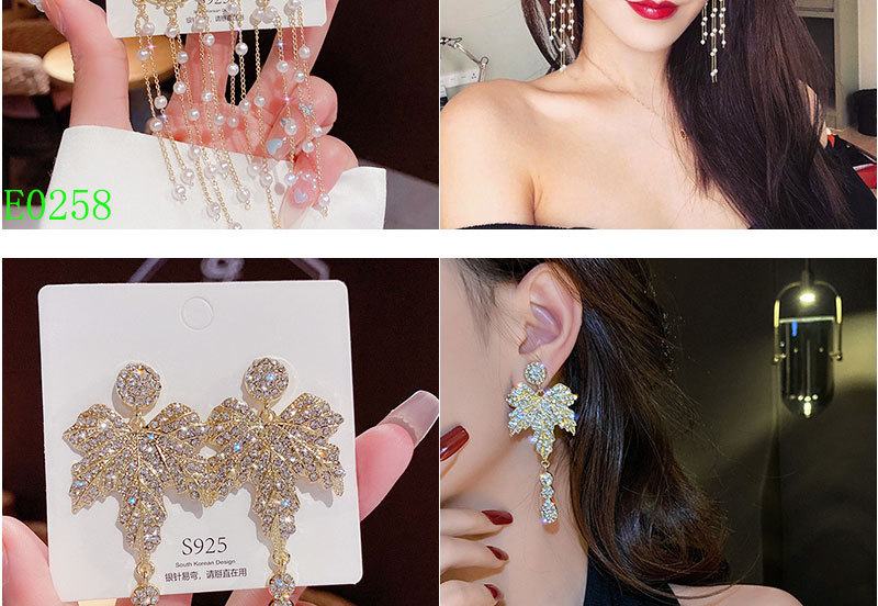 925银针轻奢锆石百搭耳环高级感时尚耳钉女气质爆款流苏耳饰批发详情11