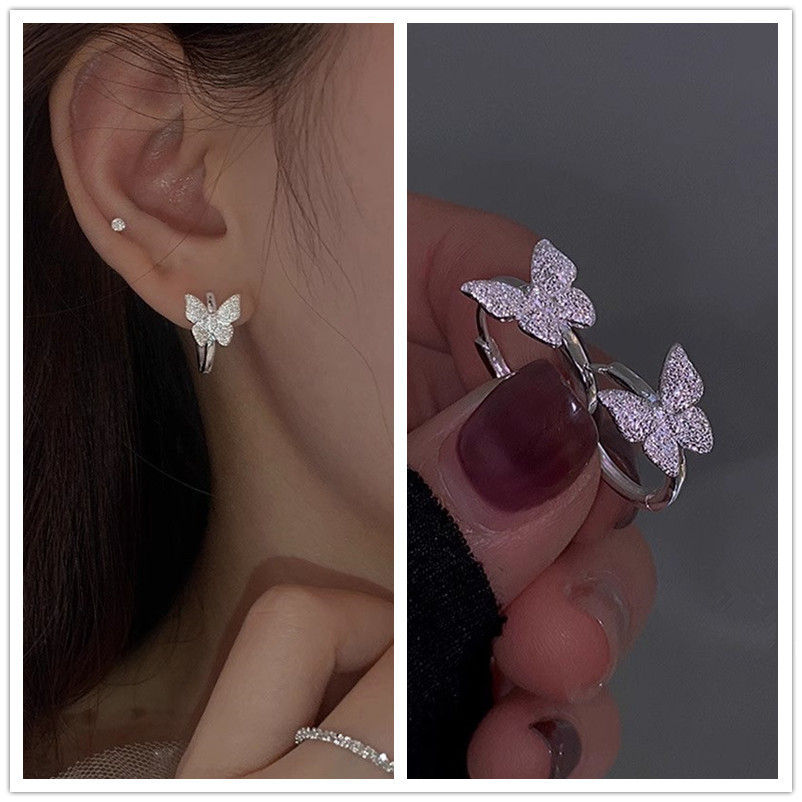 925 Silver Needle Earring Earrings for Women with a high-end feel, plain ring earrings, 2025 new bestseller, niche design, light luxury stud earrings pic 2