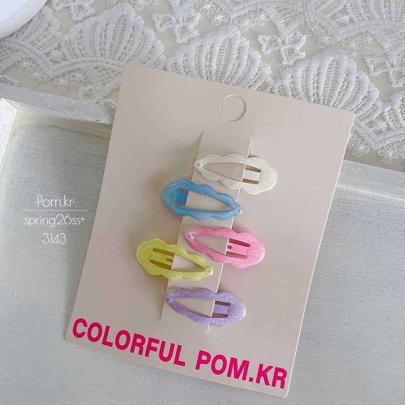 New Korean-style candy-colored cloud bb hair clips for children, sweet and crumbly bangs hair clips, baby cloud bye-bye hair accessories for women pic 6