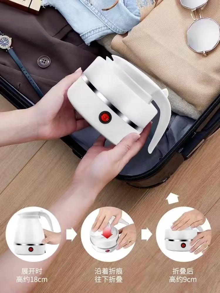 礼品批发外贸出口折叠烧水壶家用便携式小型可折叠水壶硅胶迷你壶详情2