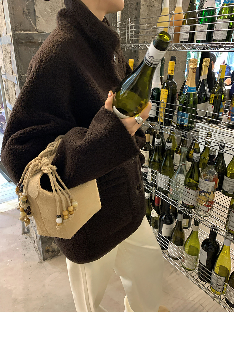 趋梦DT ETOLIE韩版立领仿羊羔毛外套女十三行新款皮毛一体皮草女详情20