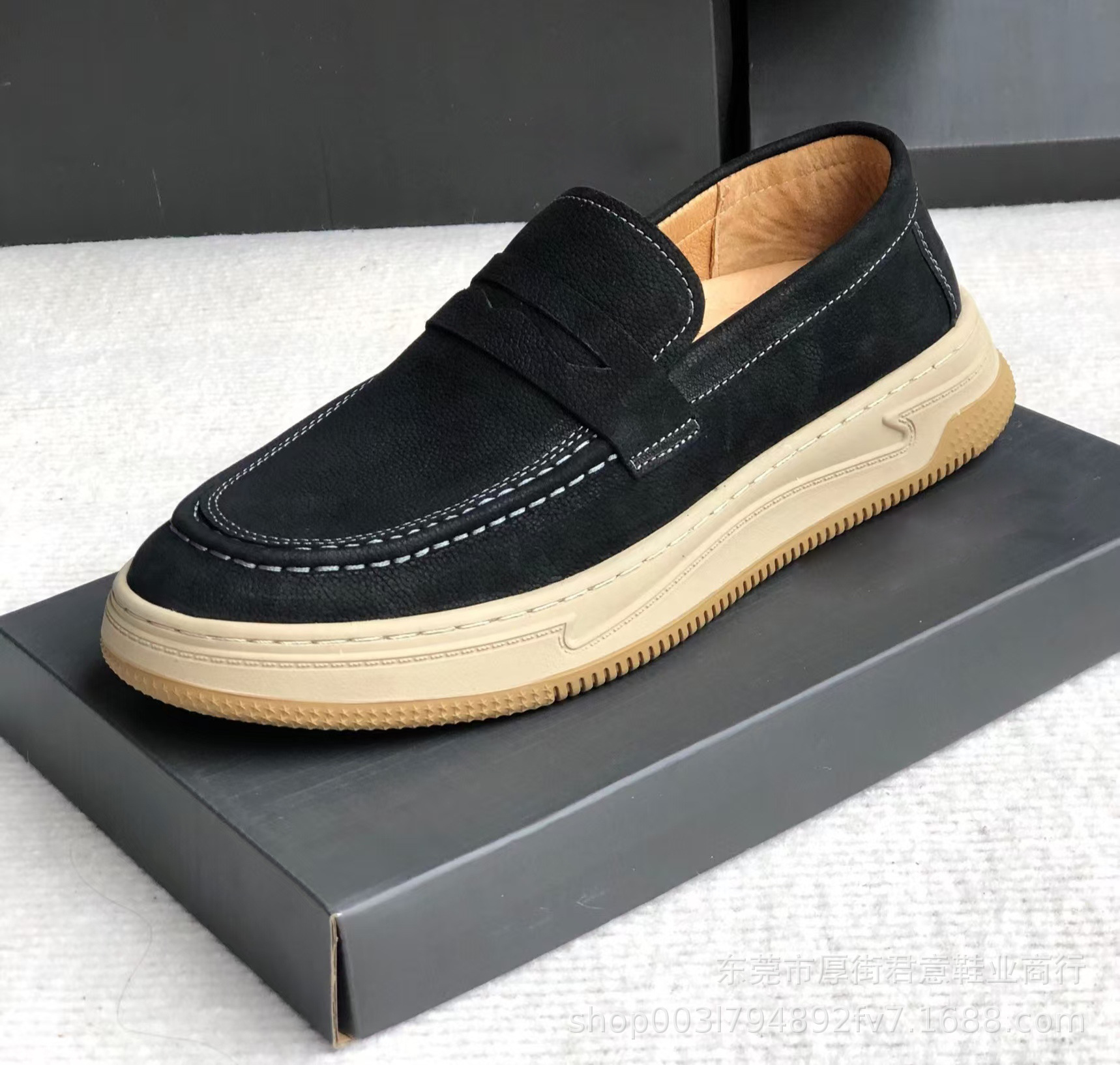 High-end original single 2024 autumn/winter new flat round toe matte cowhide casual shoes, spring and autumn simple board shoes from Dongguan pic 5