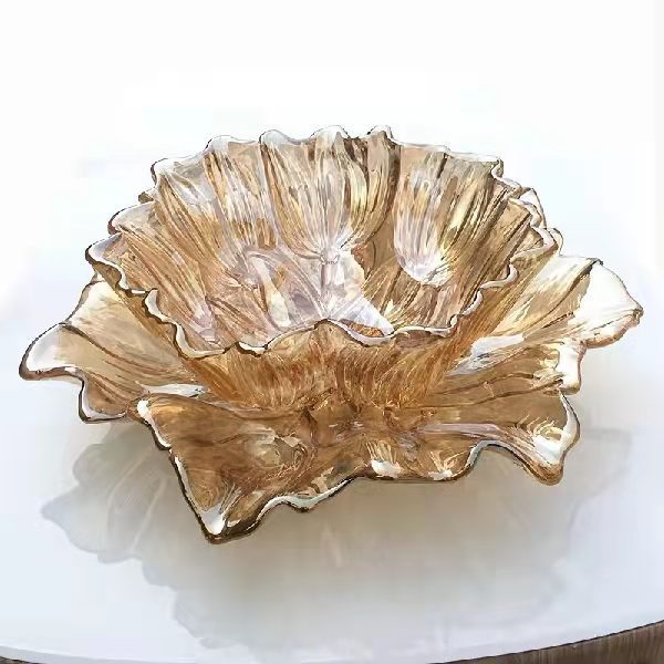 厂家爆款玻璃水果盘创意果斗家居欧式郁金香干果斗KTV零食碟摆件详情2