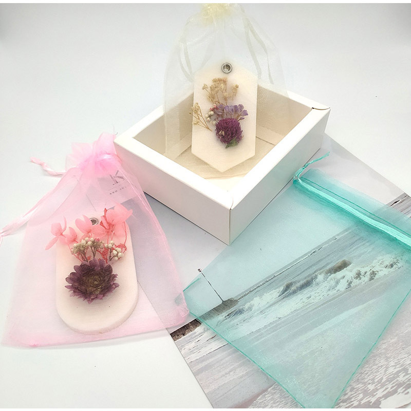 DIY手工香薰蜡片网纱袋包装袋香薰石膏蜡牌抽绳欧根纱束口袋透气详情6