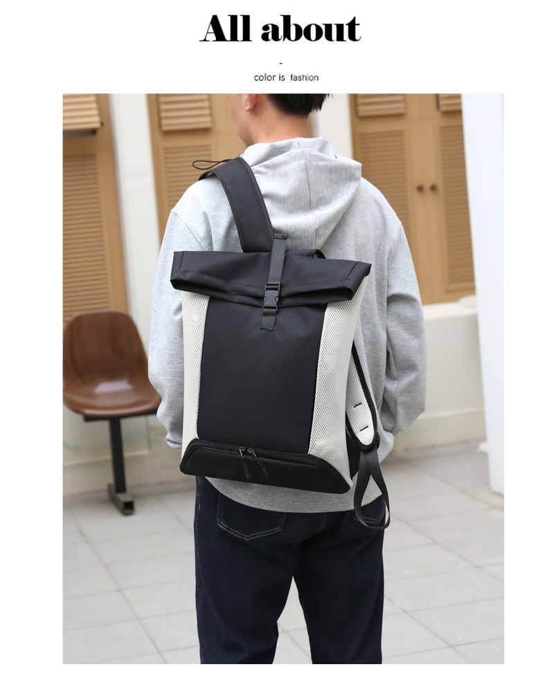 New large-capacity casual backpack, sports basketball bag, simple tutorial bag, commuting, business trip and fitness backpack pic 28