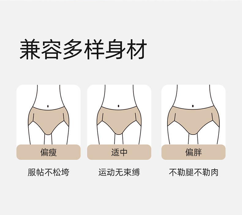 大码天然彩棉棉质底裆205斤无痕高开叉10A抑菌大码三角女士内裤详情11