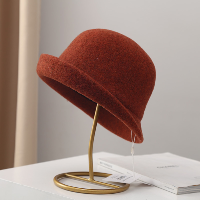 WHD21L31绵羊帽女士秋冬季保暖韩版百搭英伦复古盆帽头围54-59CM详情6