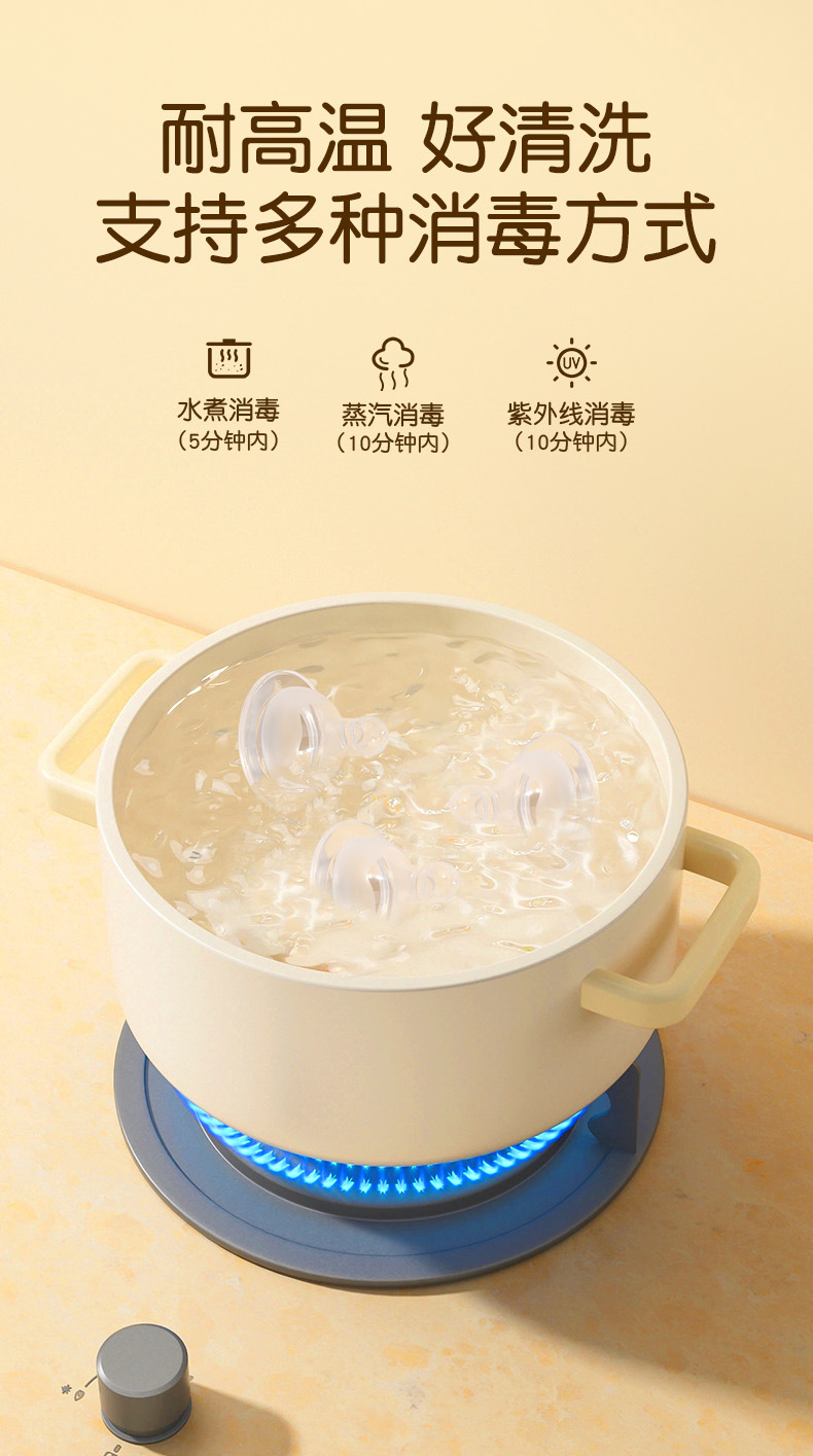 婴儿仿母乳实感奶嘴奶瓶奶嘴食品级硅胶喂奶奶嘴宽口标口实感奶嘴详情8