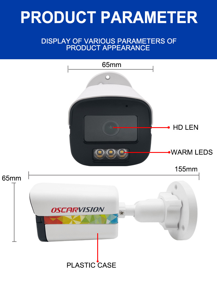 poe surveillance camera, high-definition 4k day and night full-color recording monitor, home outdoor waterproof plastic case camera pic 13