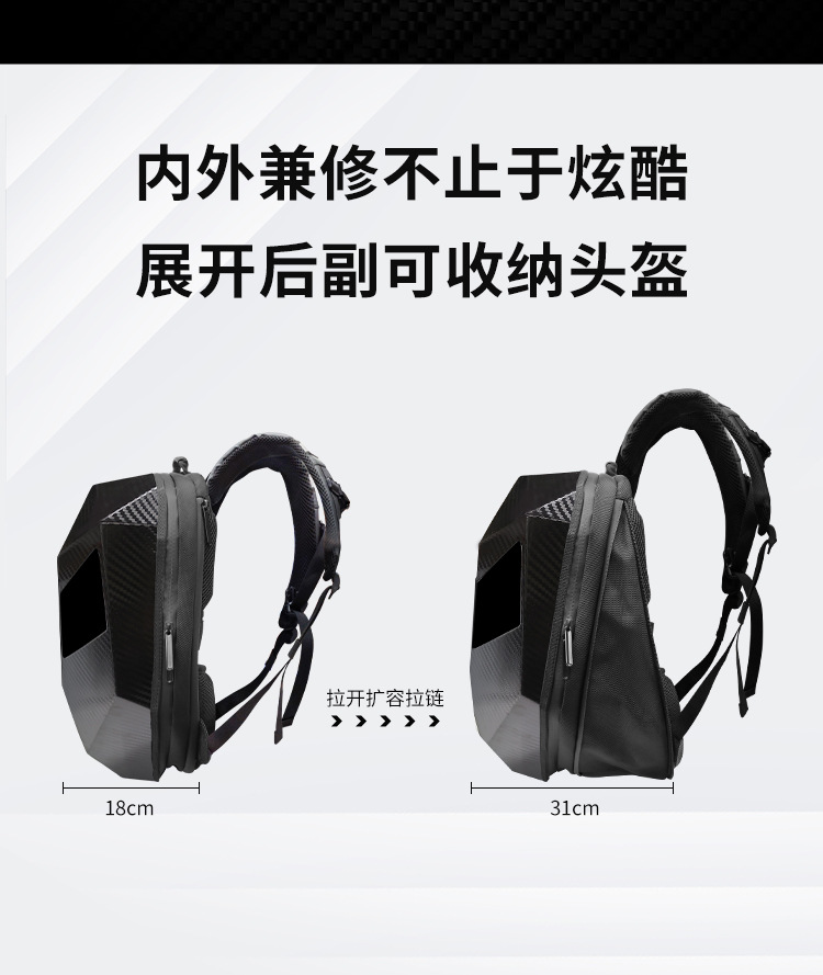 LED BACKPACK背包LED发光骑行机车头盔包防水蓝牙手机APP设置眼睛详情7