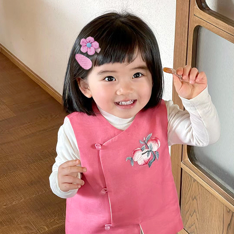Korean version colorful baby hair clips, sweet and cute baby all-inclusive cartoon flower bow side bangs hair accessories pic 36