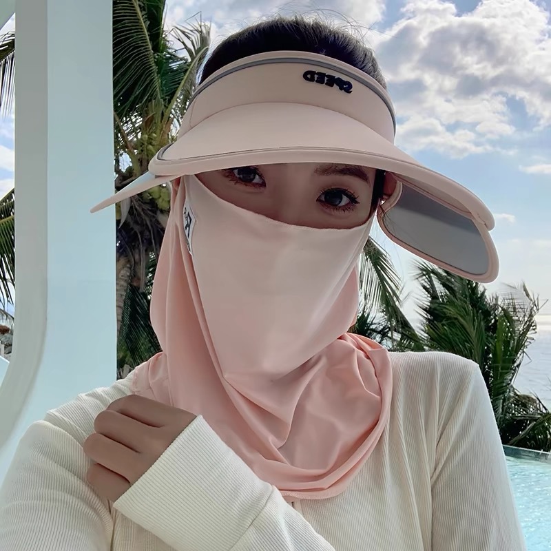 Sun protection R-label face mask for men and women, full face UV protection, summer facial Gini neck shield, cycling mask veil pic 2