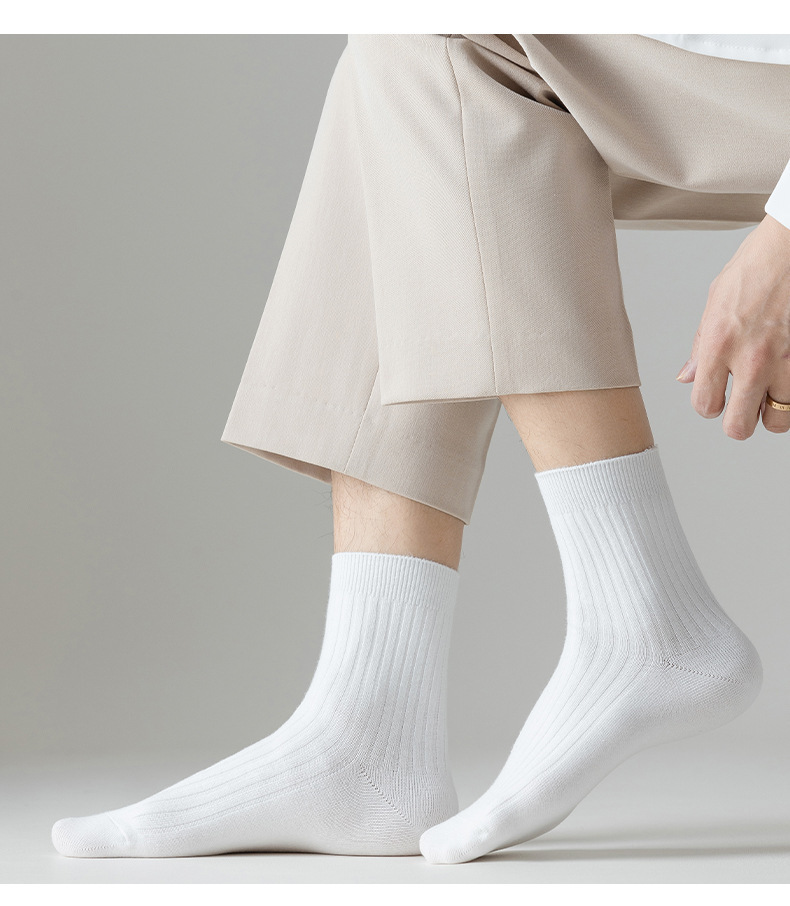 诸暨袜子纯色棉袜秋冬季抗菌吸汗防臭袜春夏运动短中长筒袜子男女详情15