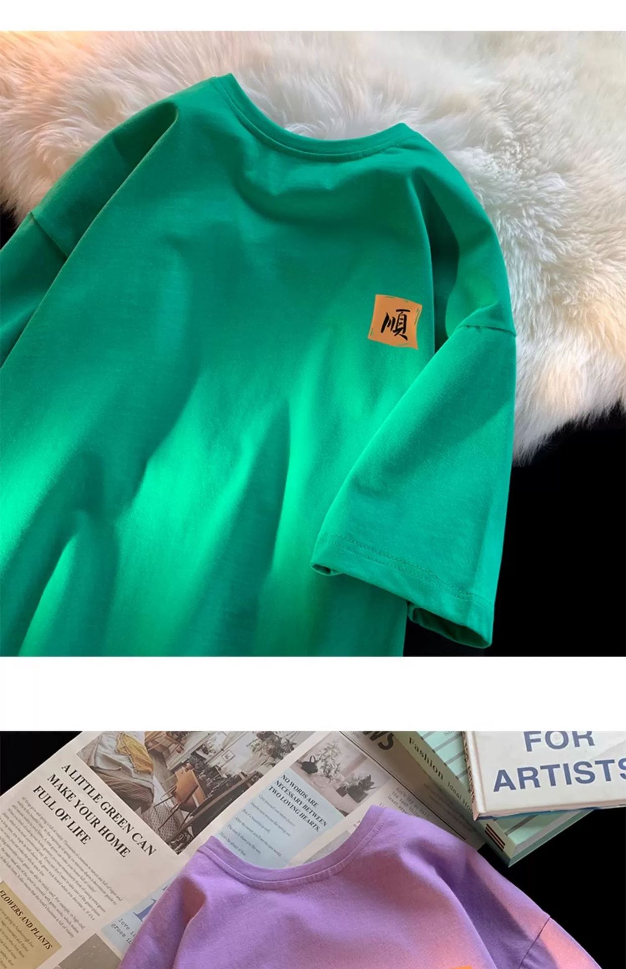 国潮中国风短袖T恤男夏季国潮宽松大码情侣百搭酒红色圆领体恤衫半袖详情26