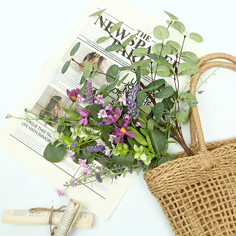 跨境仿真花束爆款装饰摆件植物小雏菊薰衣草仿真花尤加利仿真绿植详情10