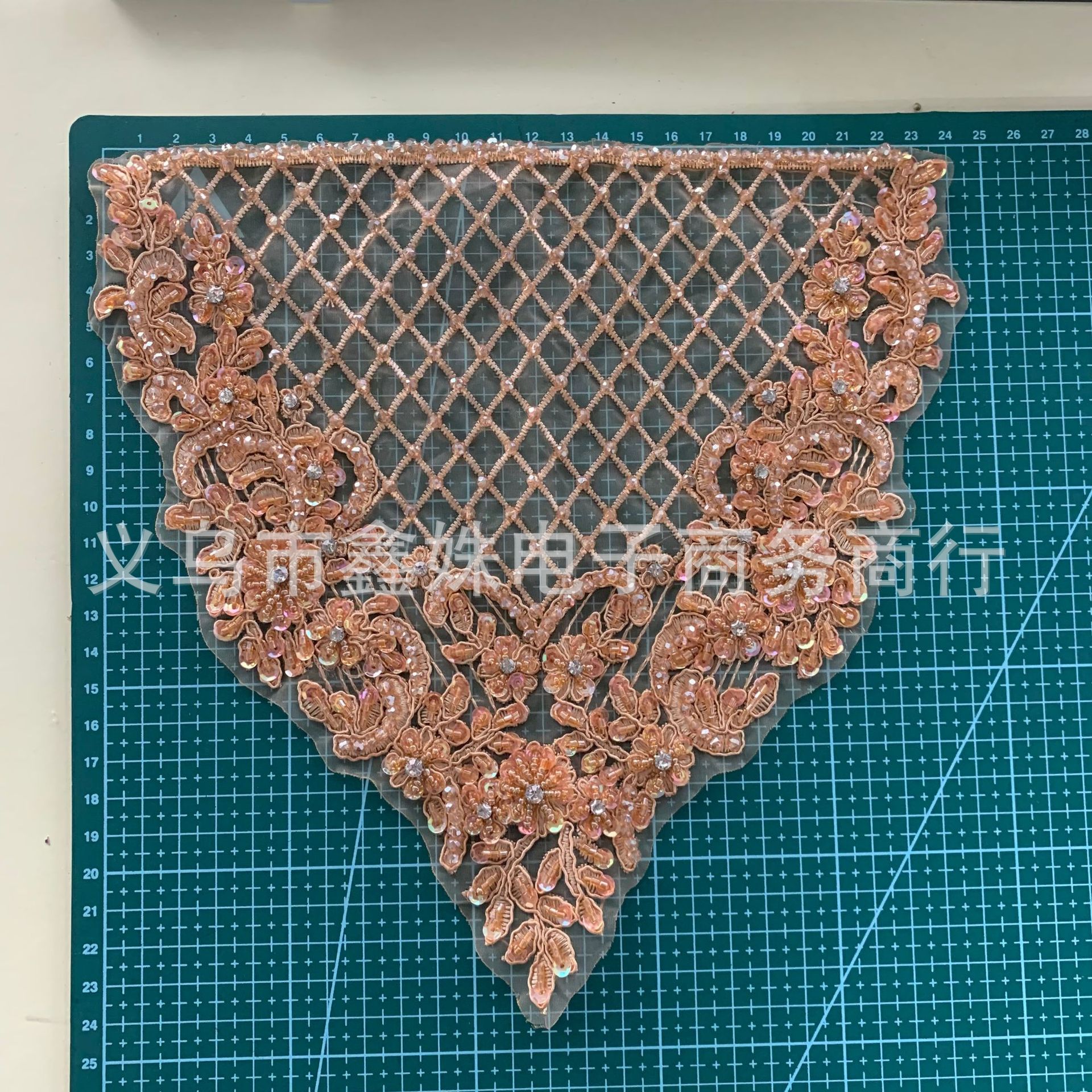 Heavy hand-sewn, beaded, diamond-encrusted, embroidered embroidered clothing accessories for wedding dresses and evening gowns pic 7