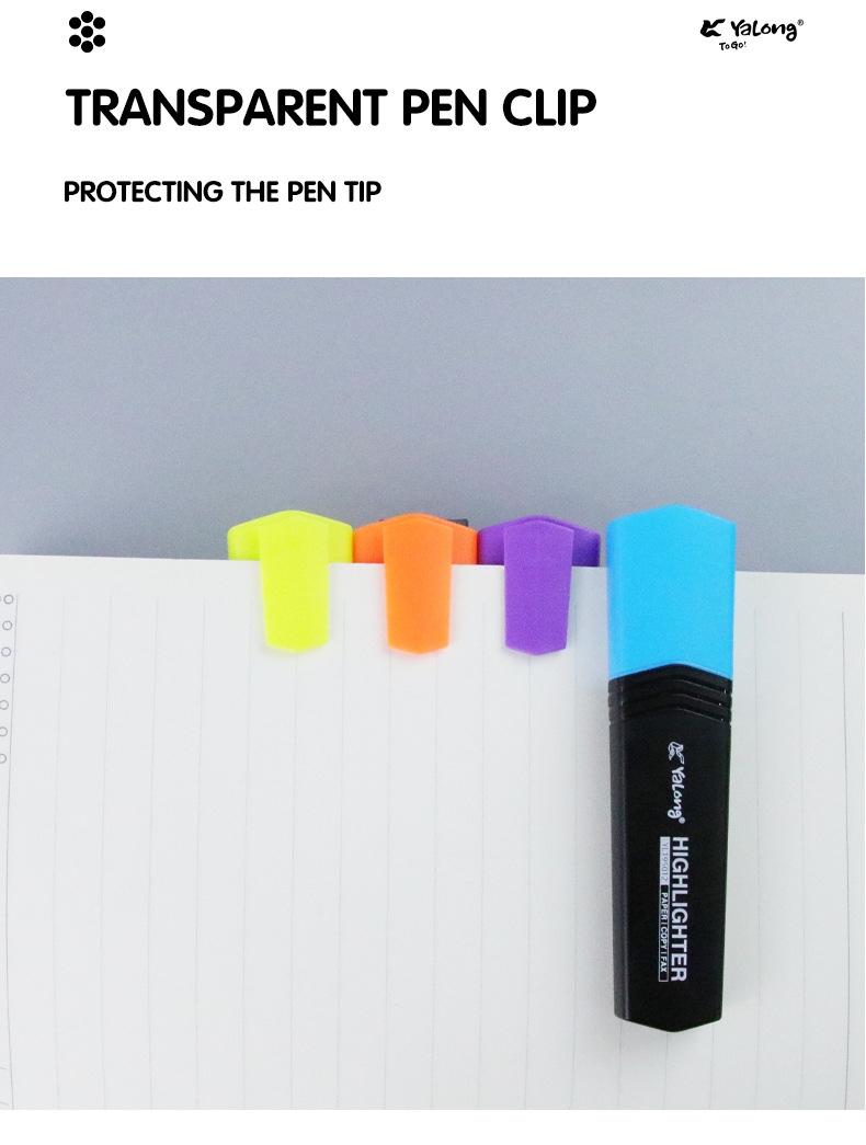 Yalong Cross-border brand Fluorescent Note Number 4PVC Color Hybrid Highlighter pic 5
