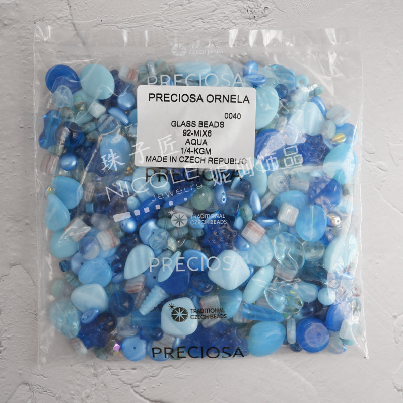 新款捷克玻璃珠preciosa多尺寸款式玻璃混珠多色系列250克装详情3