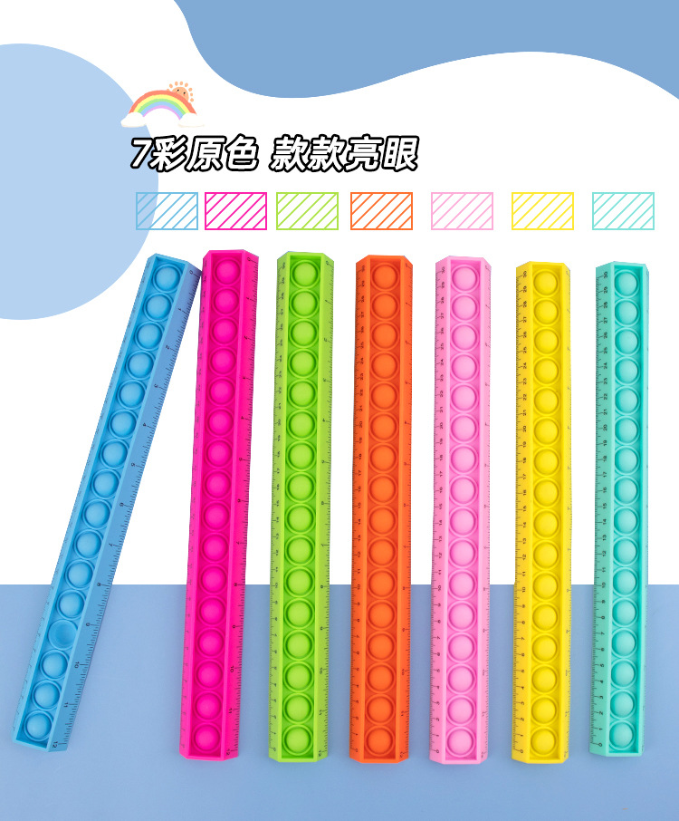 Mouse-killing press ruler silicone folding ruler, creative stationery set for relieving stress during breaks, stress-relieving toys pic 9
