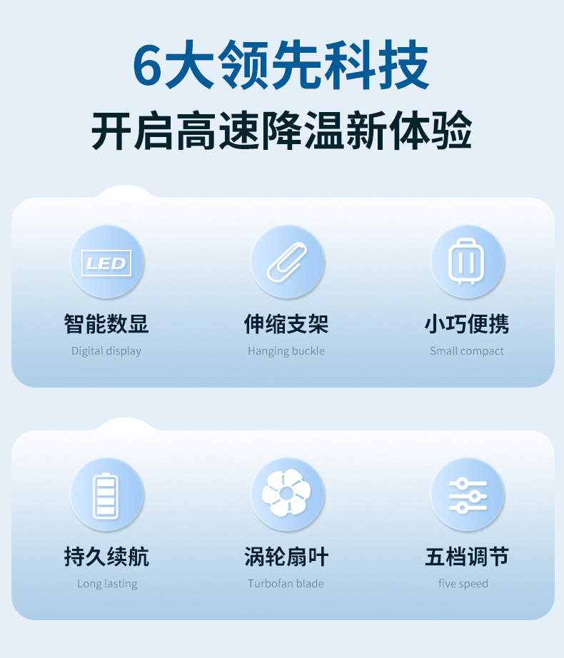 USB充电手持小风扇户外便携式小风扇礼品印LOGO长续航便携式静音详情13