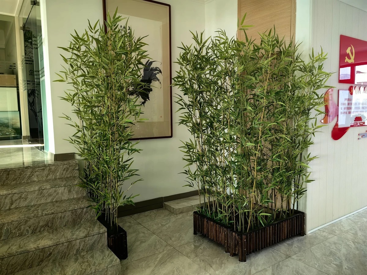 仿真竹子室内装饰隔断屏风假竹子挡墙造景绿植盆栽细水竹办公文化园艺仿真枝叶树详情13