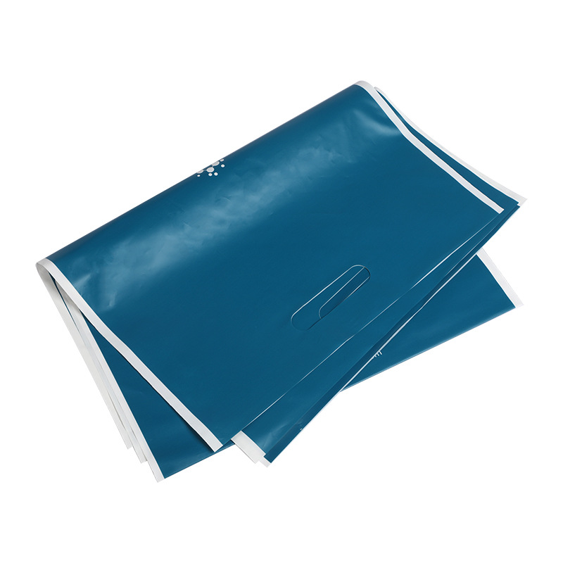 Thickened hand-held plastic bags, flat-mouthed gift packaging bags, printed logo four-finger clothing shopping bags, plastic packaging bags pic 4