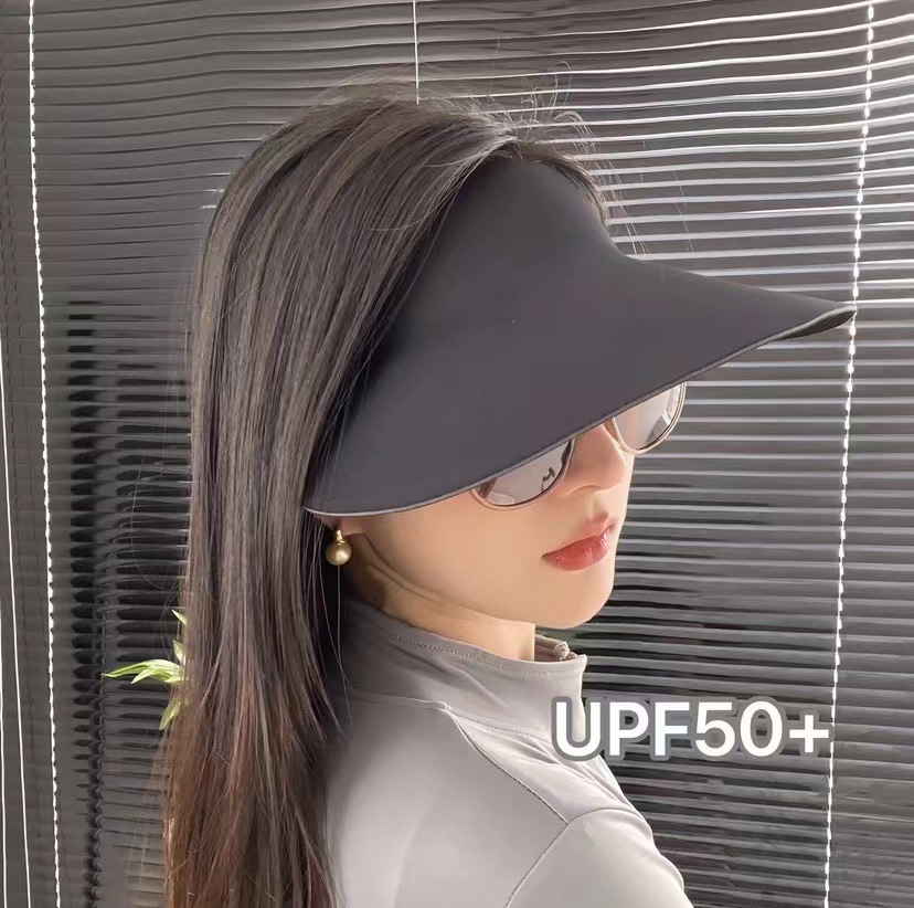 UPF50+可折叠无痕防晒帽子女防紫外线轻薄运动遮阳帽夏季无感一体详情3