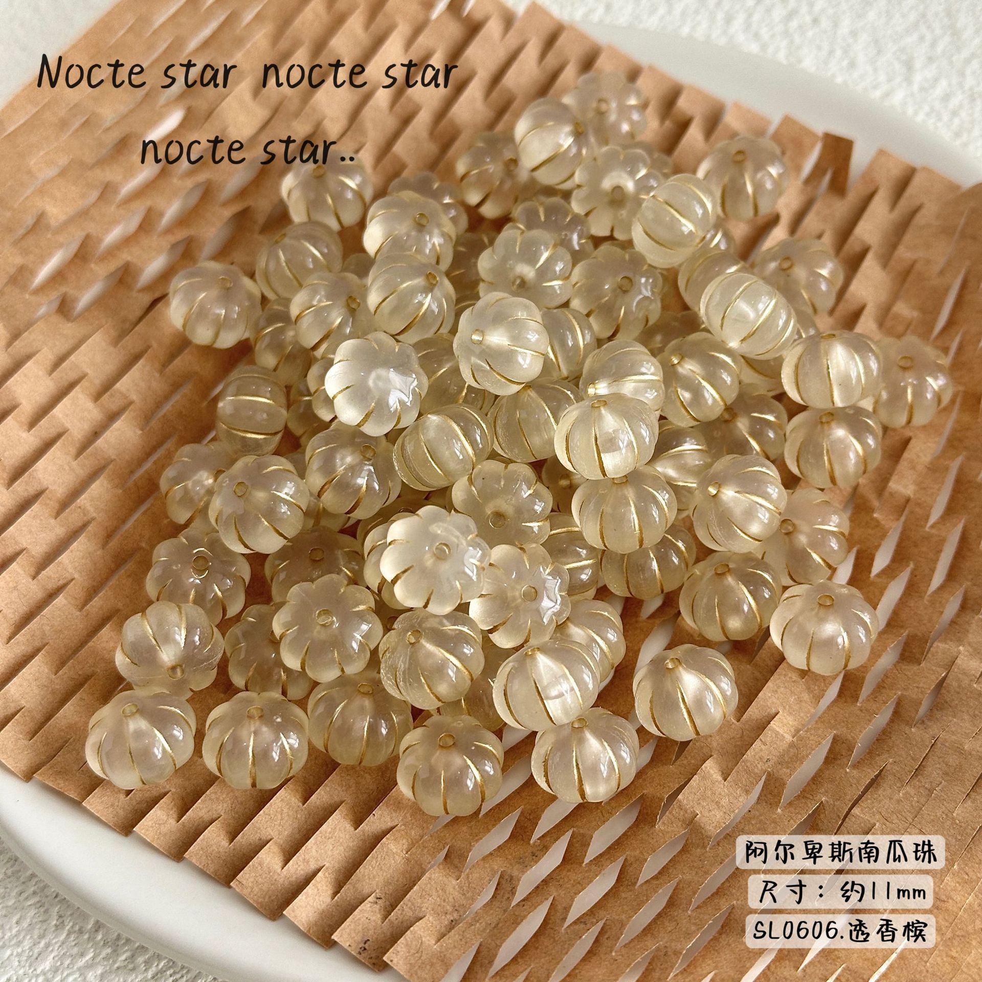 国风树脂可爱南瓜 diy饰品配件中孔手作串珠手机链耳饰散珠材料详情8