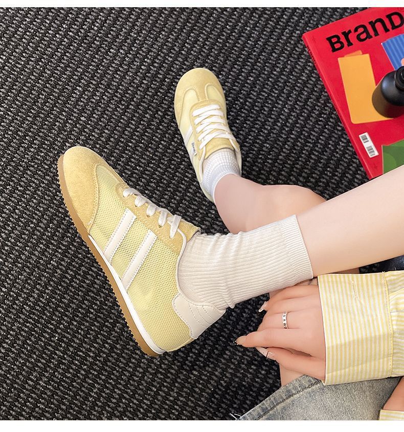 真皮平底小白鞋女鞋2025夏季新款网面德训鞋百搭休闲阿甘运动鞋子详情18