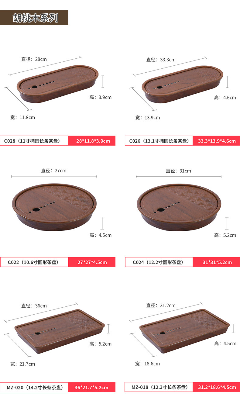 密胺茶盘商用小茶台沥水盘茶托盘茶具茶托2025新款套装功夫茶托盘详情7