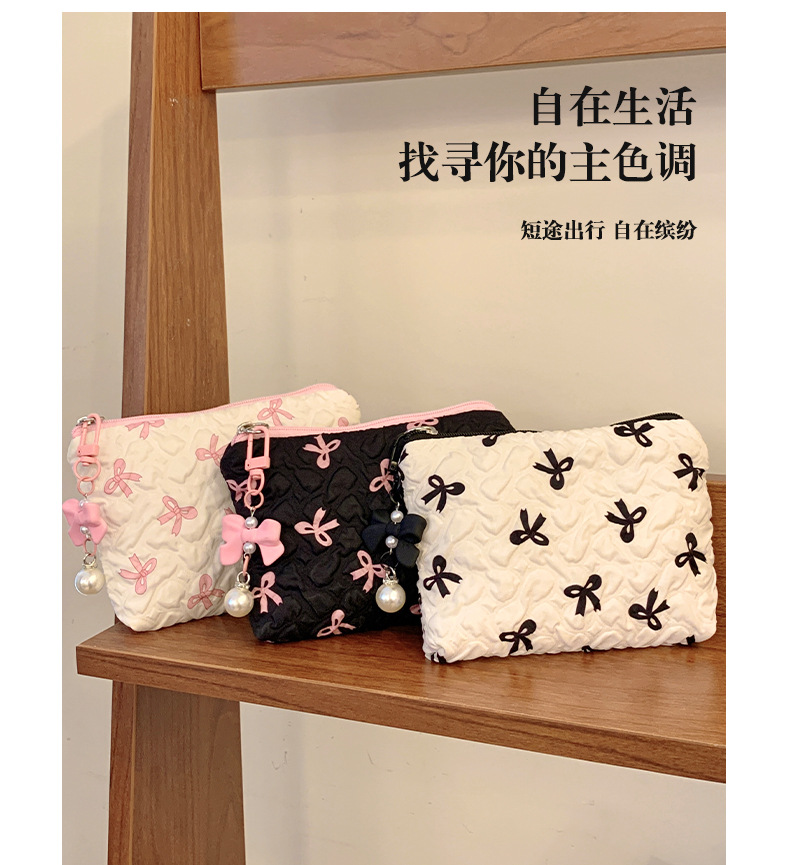 跨境蝴蝶结化妆包高颜值零钱包收纳包可爱化妆包大容量高级感包包详情6