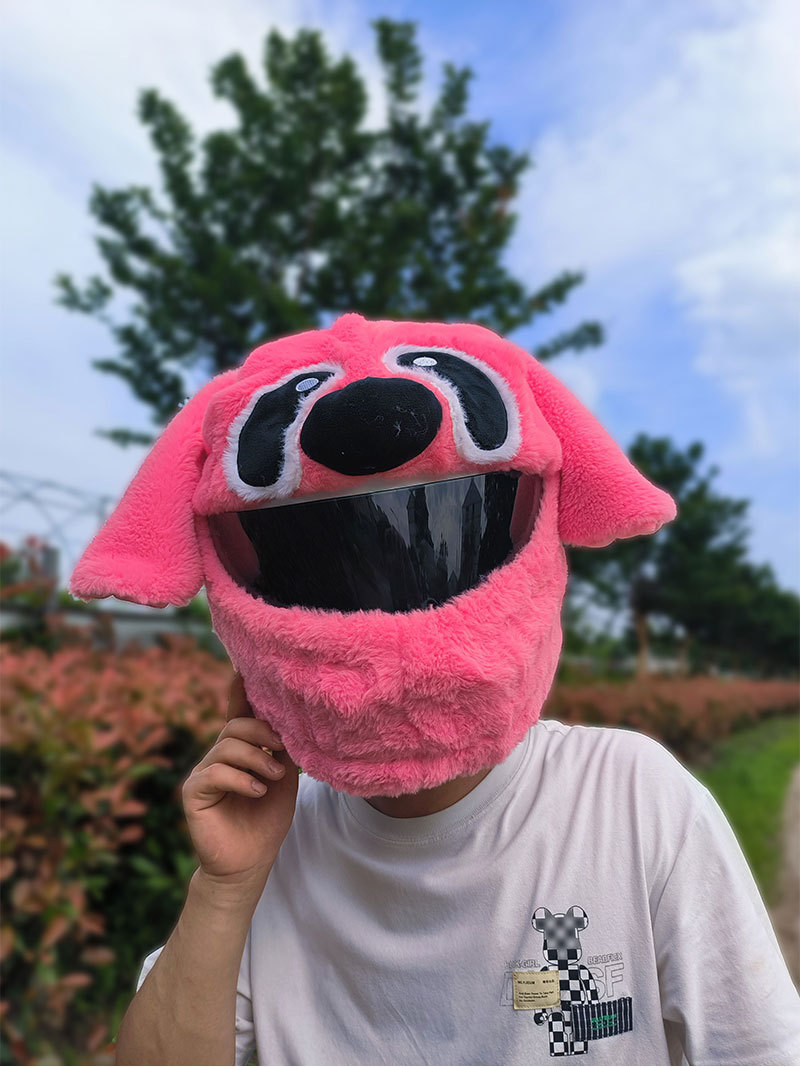 The helmet protection headgear, the Teddy cartoon male and female motorcycle, the anti-scratch puppy, the lift-off helmet, and the plush animal are so cute pic 10