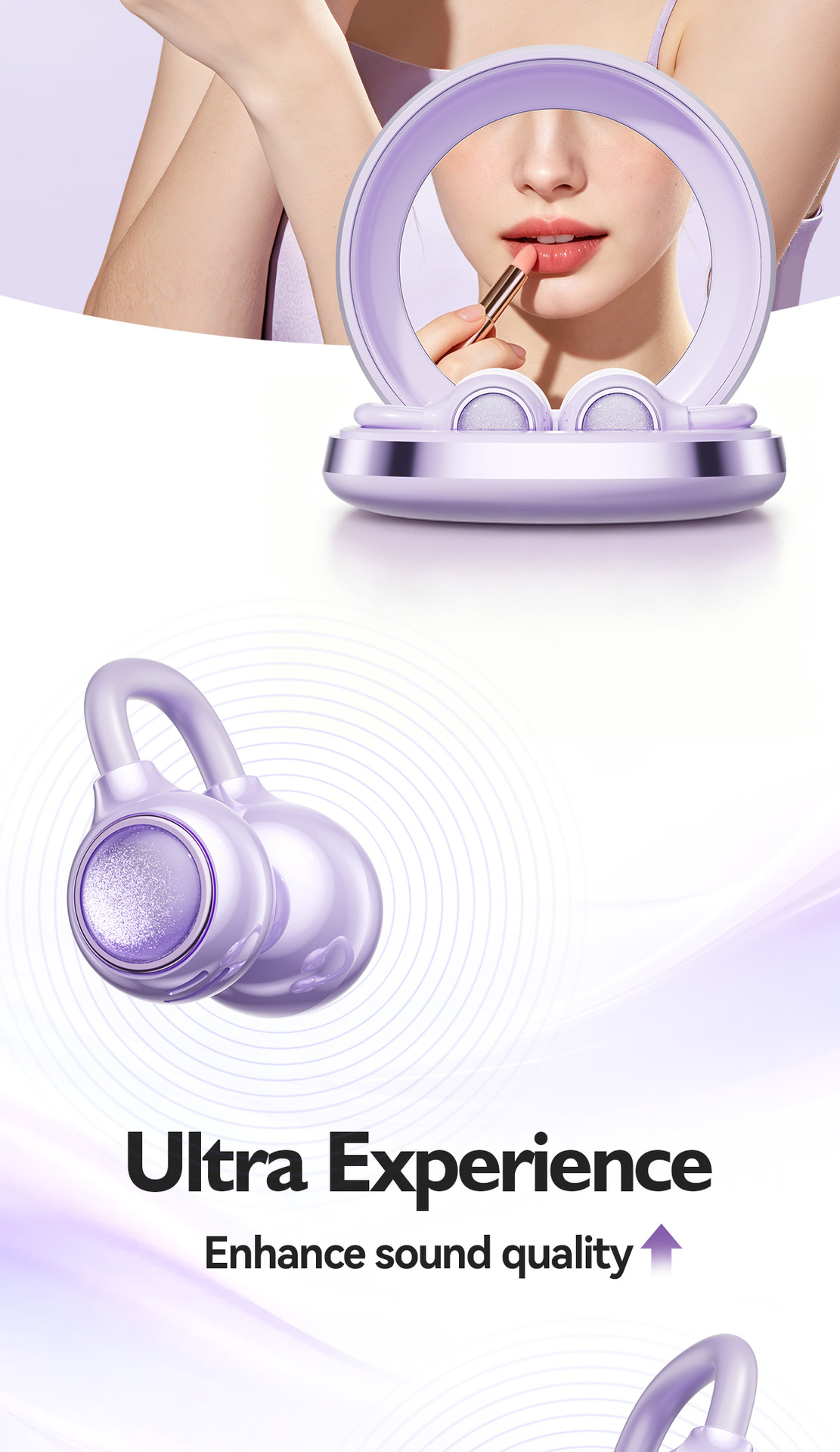 Nueva llegada M181 tipo de clip de oído crossover OWS bola abierta clip de oído auriculares bluetooth segundo cambio maquillaje espejo auriculares inalámbricos pic 9