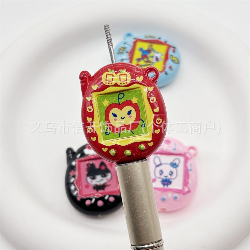 31*36mm vertical hole hanging hole cartoon printed game console beaded pen jewelry accessories Mobile phone chain bag chain diy materials pic 5