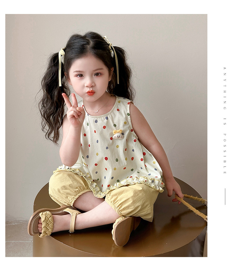 The 2025 new summer set is a thin, fashionable and stylish two-piece summer dress for girls and children pic 19