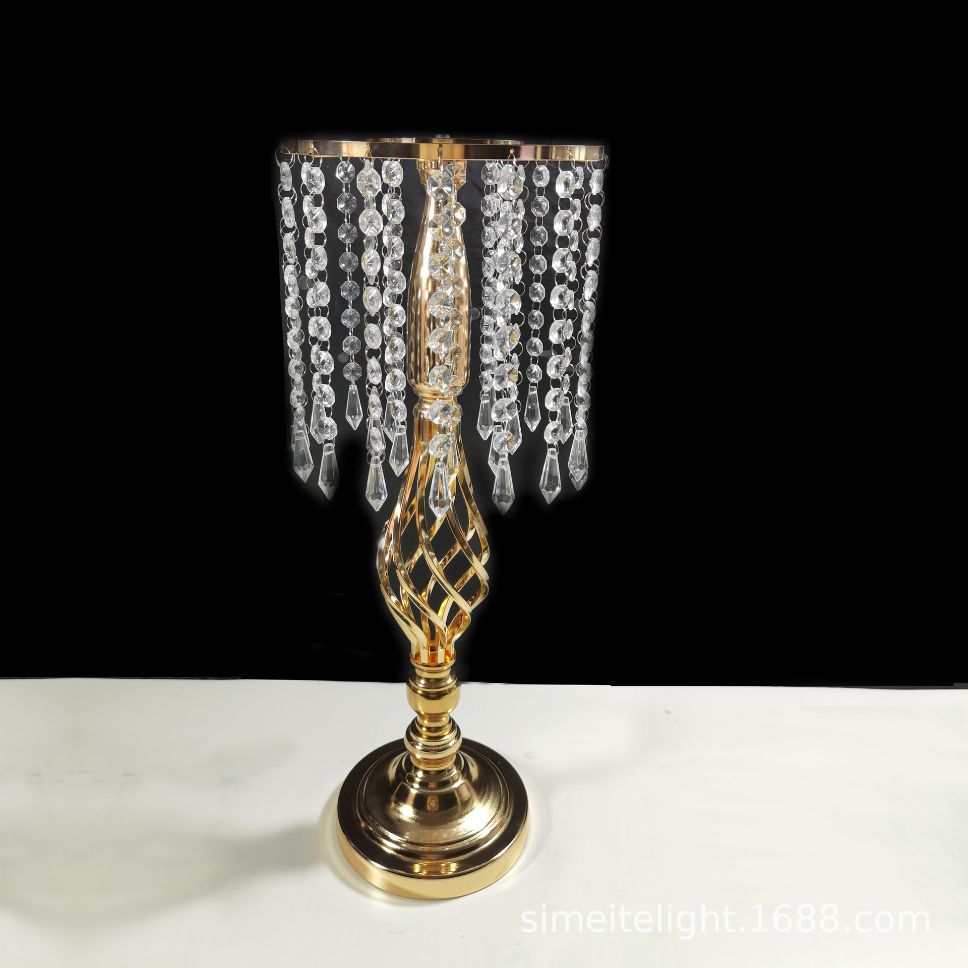 Wedding props, table flowers, crystal candlesticks, twisted flower ornaments, accessories, Western dining table decorations, electroplated road leads, cross-border consignment pic 16