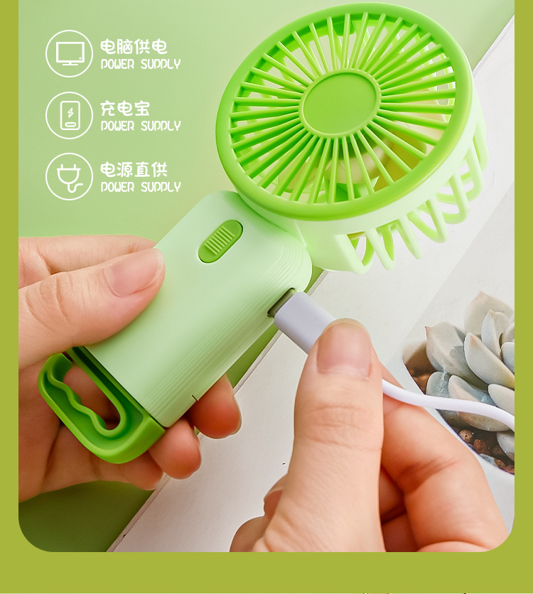 Simple and portable light sound handheld mini fan, fresh desktop fan, USB charging small fan pic 15