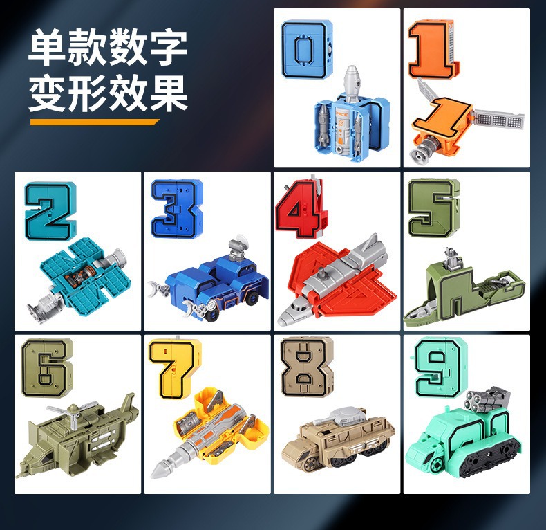 儿童变形数字机器人字母合体金刚汽车人拼装益智玩具批发模型玩具男孩娱乐详情8