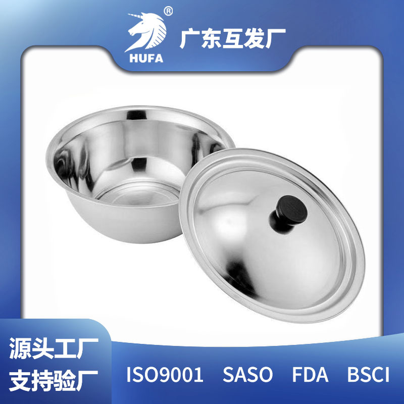Stainless steel covered basin, thickened round flowerpot, household washbasin, African set basin, soup basin manufacturer wholesale and storage pic 4