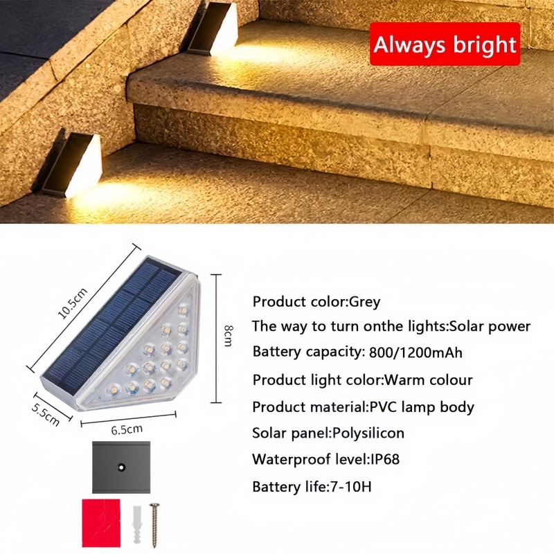 跨境热销太阳能楼梯灯台阶照明灯庭院花园氛围阳台太阳能地脚灯详情40