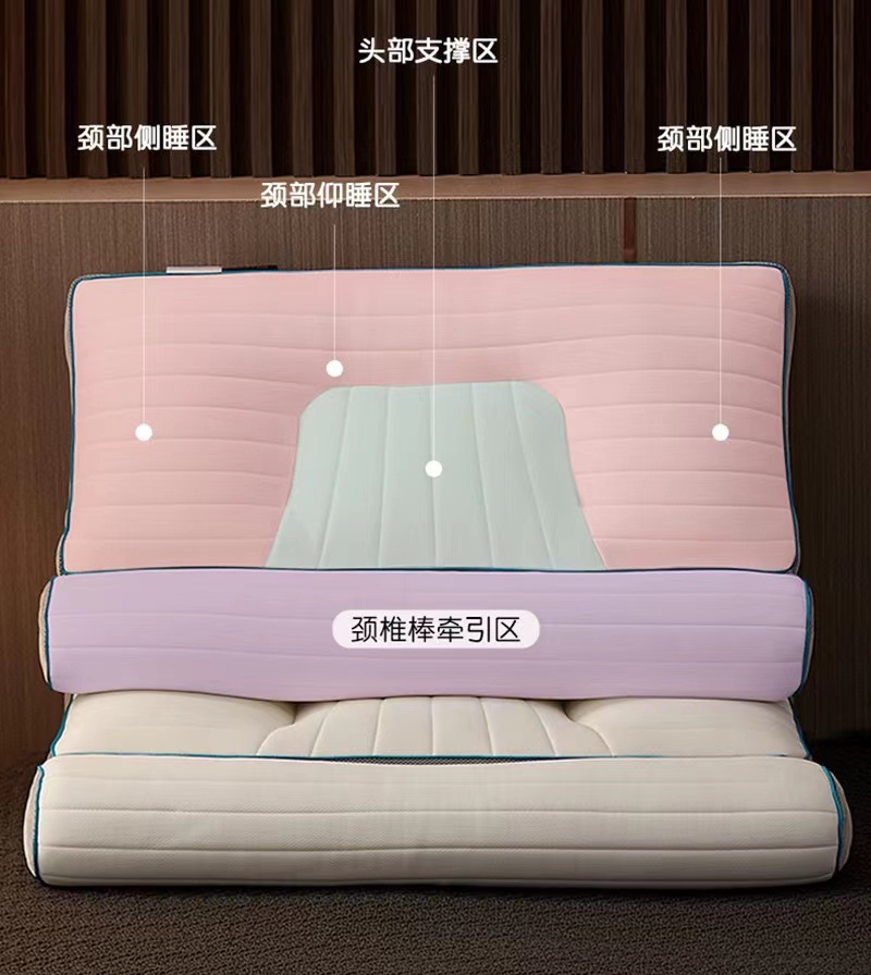 新款荞麦壳反牵引护颈椎乳胶枕头助睡眠纤维枕芯家用单人枕头批发详情17