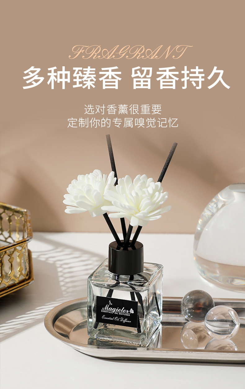 厂家批发无火香薰家用室内厕所除臭香薰瓶藤条干花持久空气清新详情5