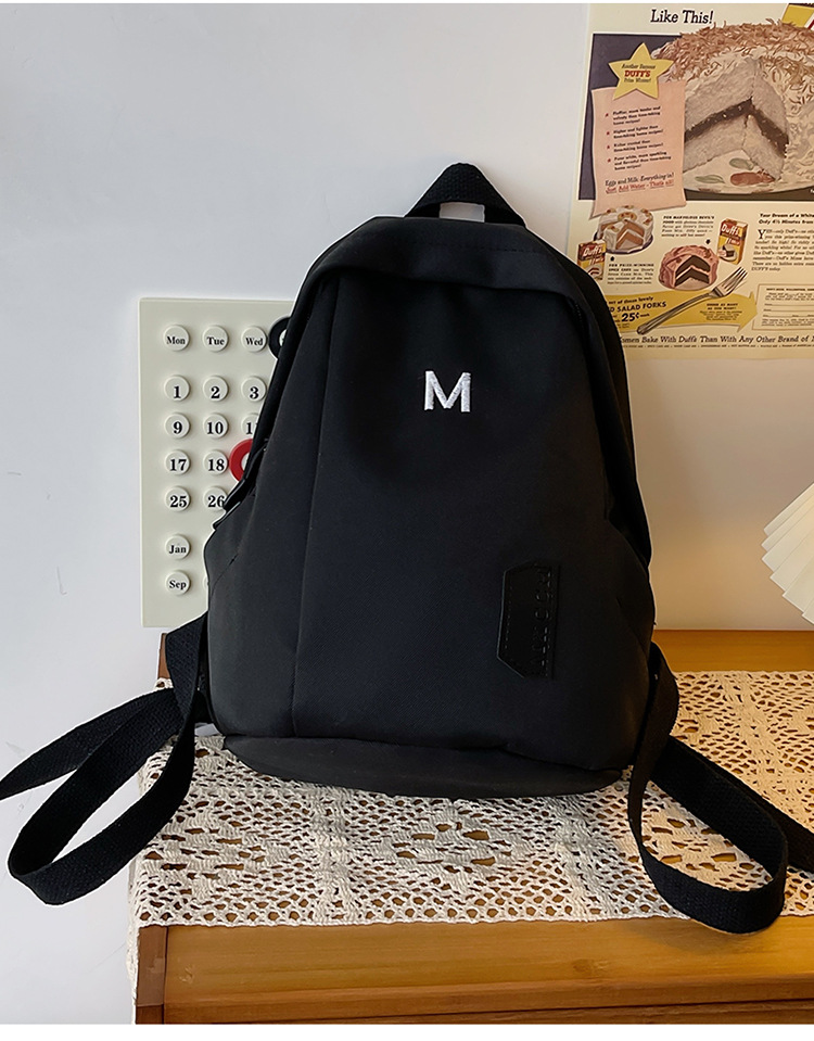 初中学生书包女生大容量简约小众双肩包高级感耐脏休闲原创背包潮详情31