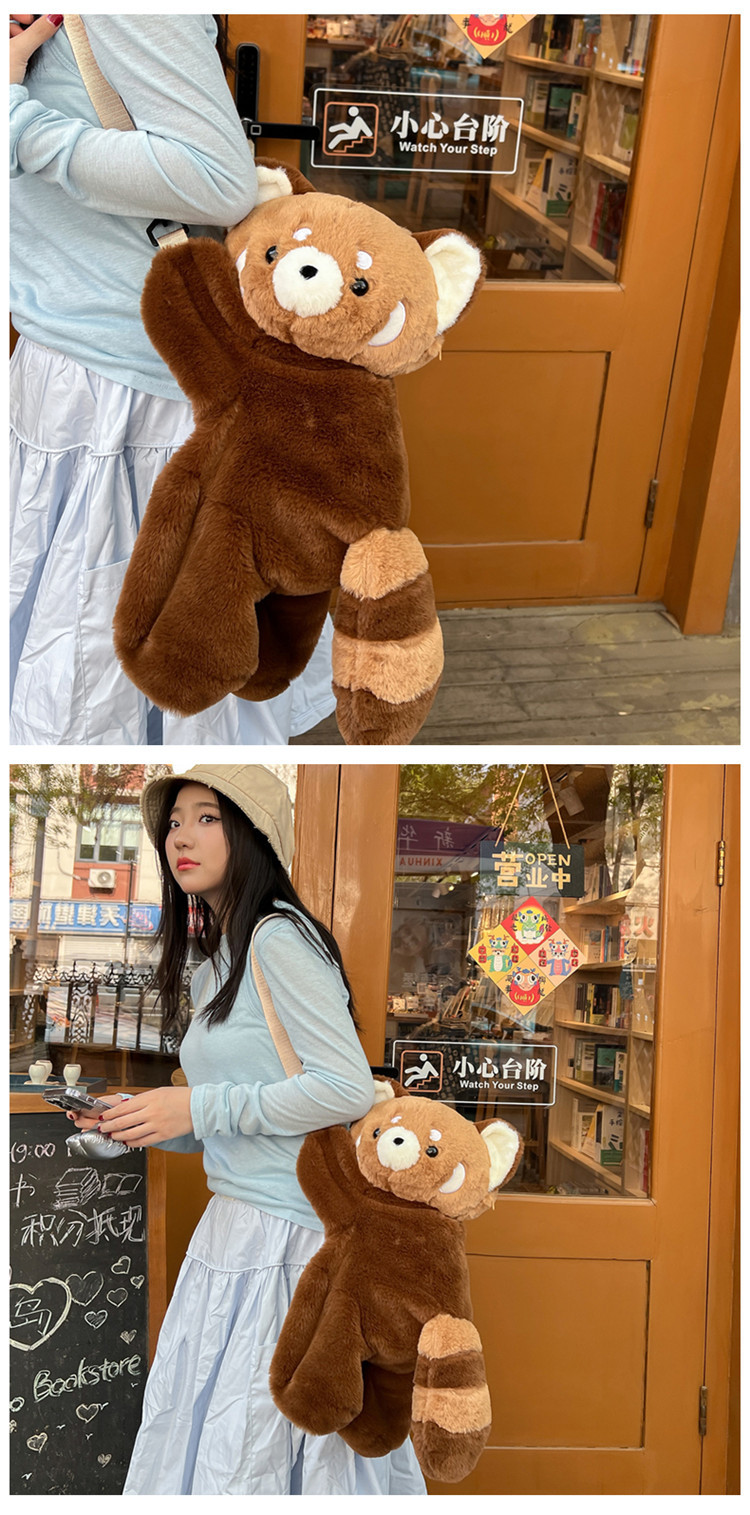 Little Panda Papa Bag Plush toy crossbody Bag 2024 New style personalized backpack for Girls, Cute and soft backpack pic 19