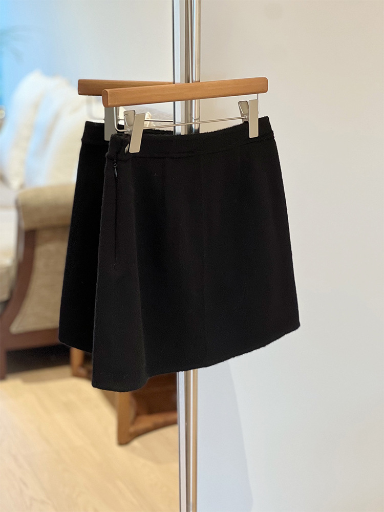 Four Beauties Slimming 100% short plush woolen A-line short skirt for women 25 winter New minimalist half skirt 9442 pic 40
