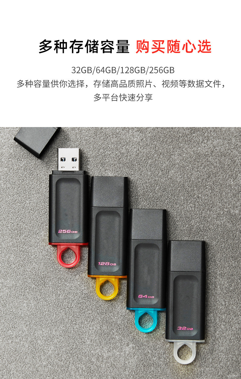 金士顿U盘DTX高速优盘USB3.2商务适用礼品音乐优盘LOGO刻字批发详情8