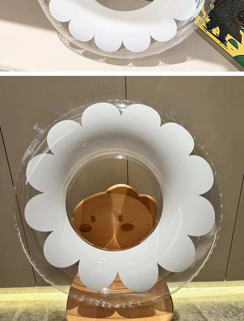 现货成人透明花朵游泳圈环保韩版网红纯色泳圈印花儿童腋下圈批发详情10