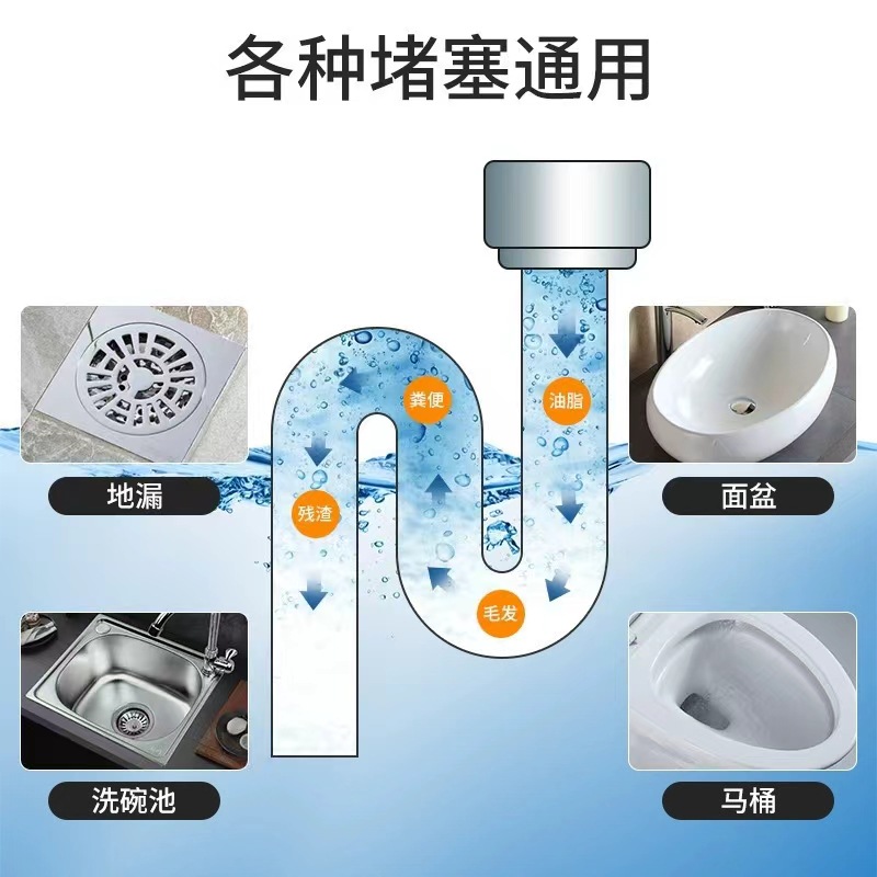 强力管道疏通剂卫生间厨房地漏马桶堵塞疏通下水道厕所清洁除臭剂详情12