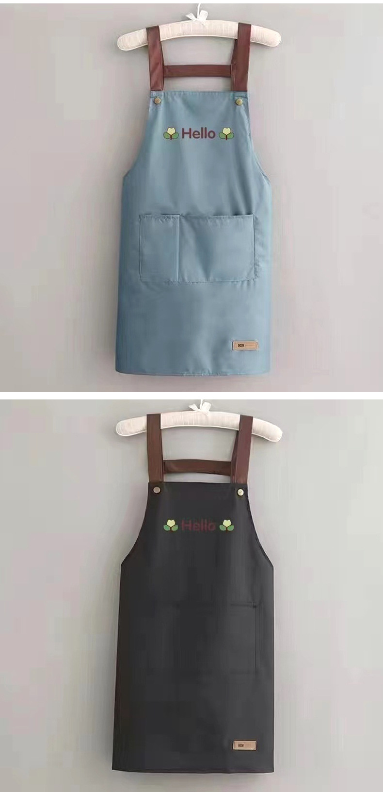 围裙家用厨房防水防油工作服印logo印字女夏季薄款餐饮耐脏围腰详情8