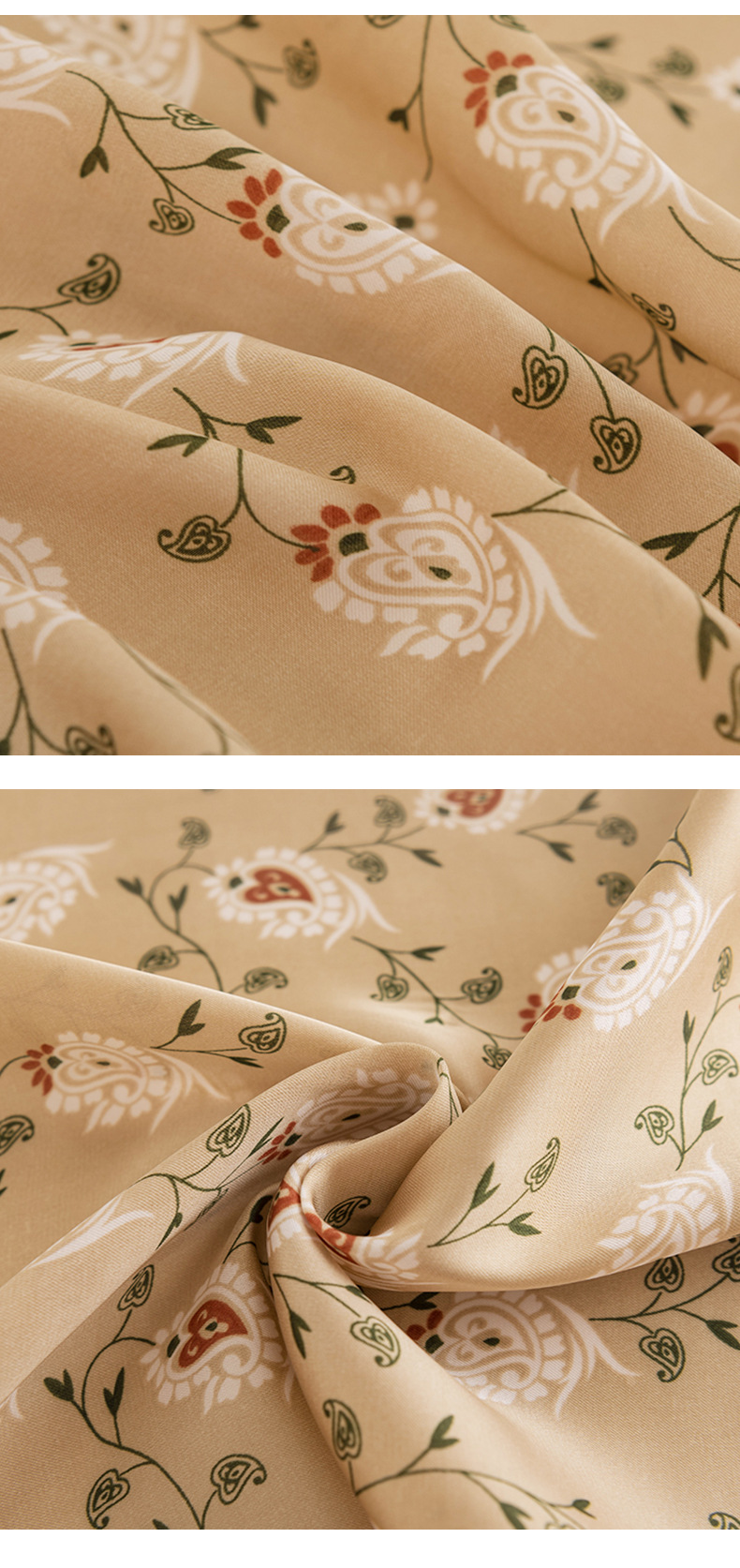 A pastoral floral small square scarf, a fresh and elegant spring professional dress, a natural and sweet printed silk-like scarf pic 10